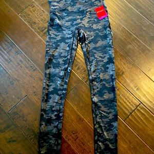 Faux leather camo leggings